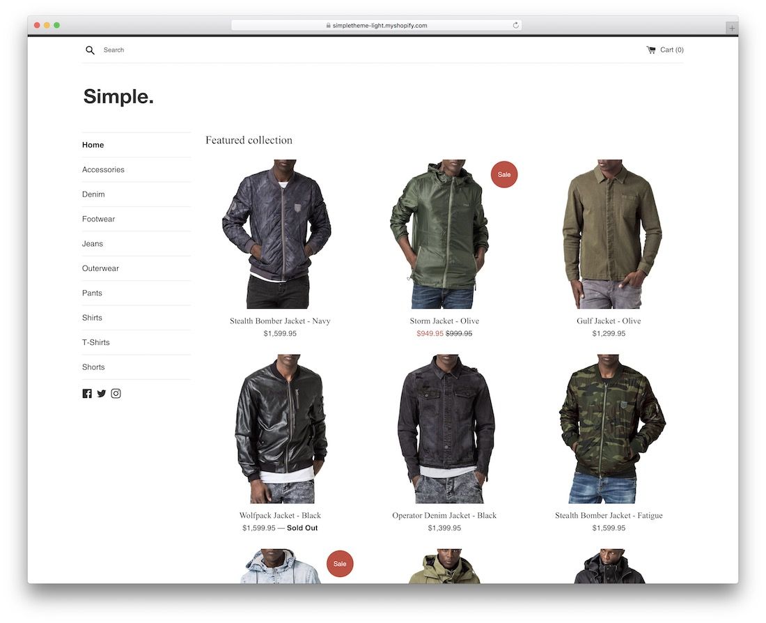 用於 T 恤的簡單 shopify 主題