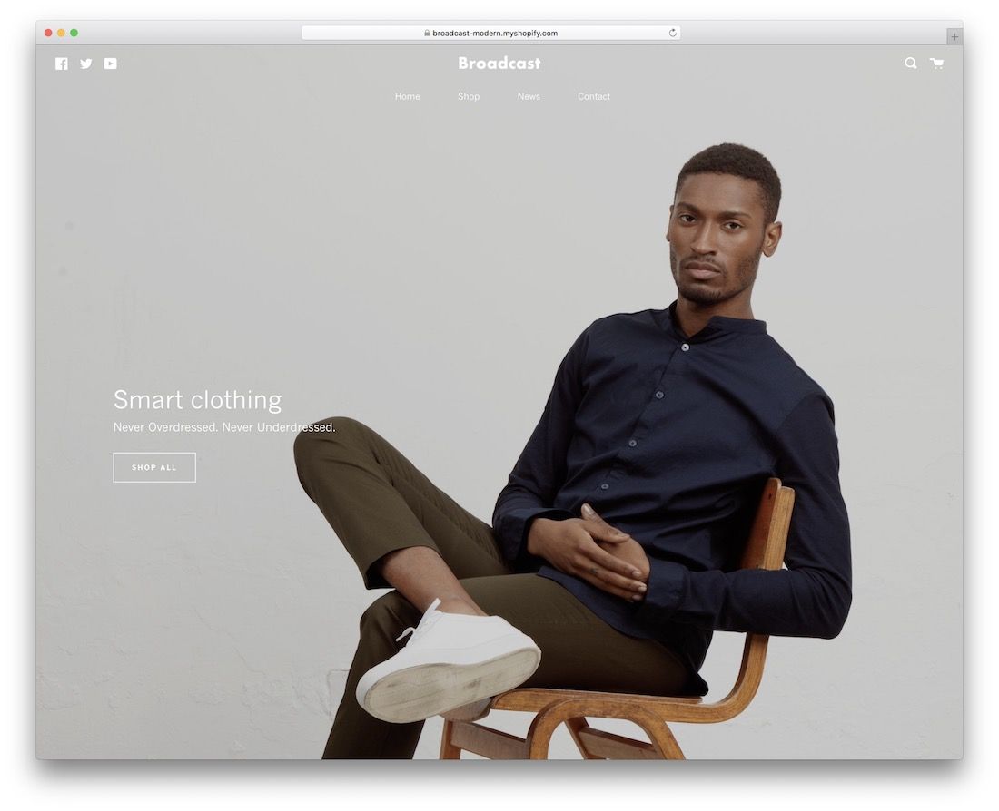 為 T 卹廣播 shopify 主題