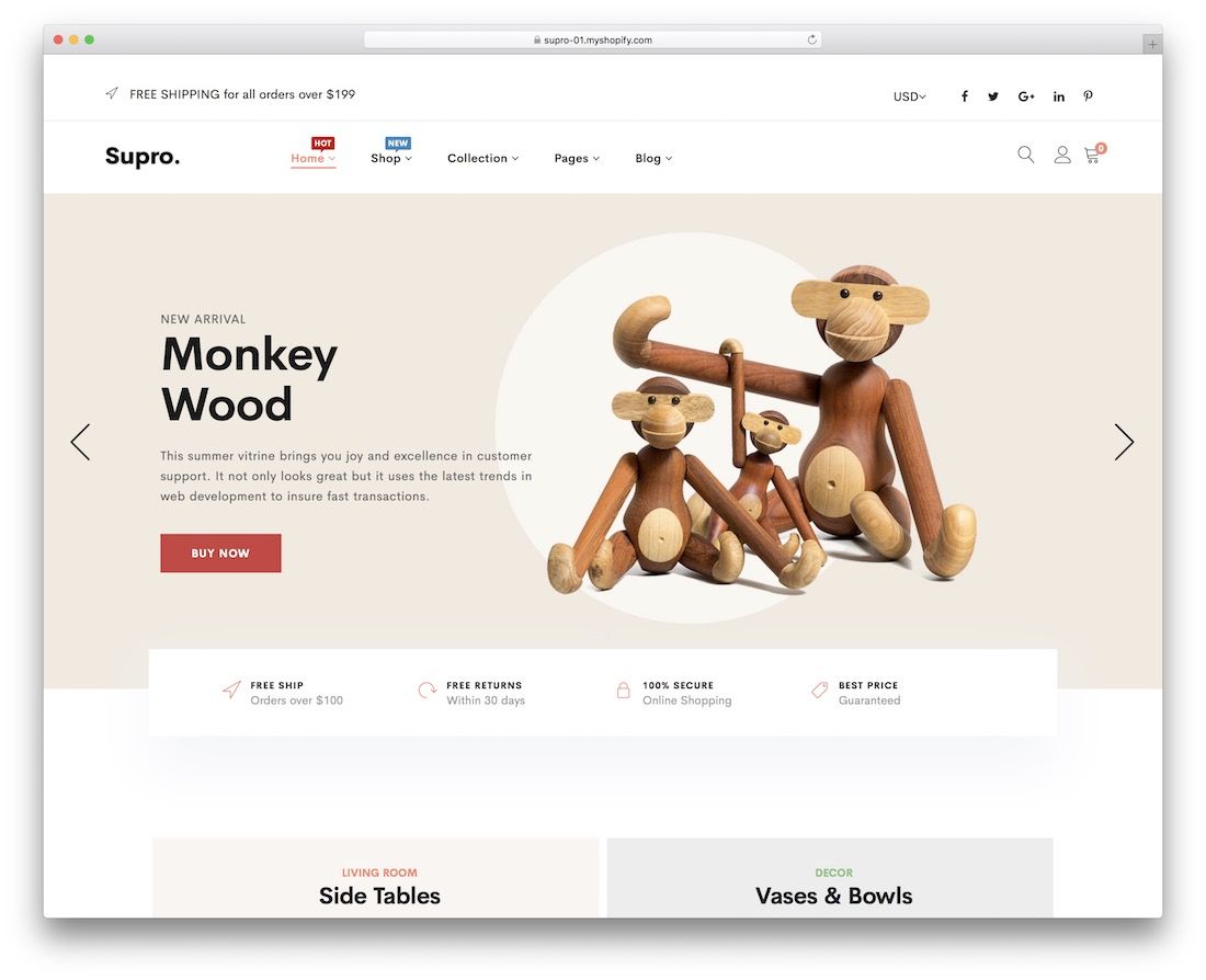 motyw strony docelowej supro shopify