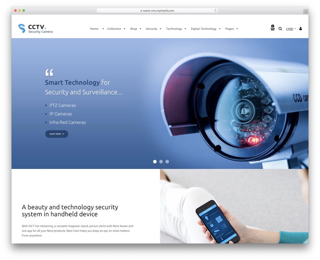 motyw strony docelowej sasha shopify