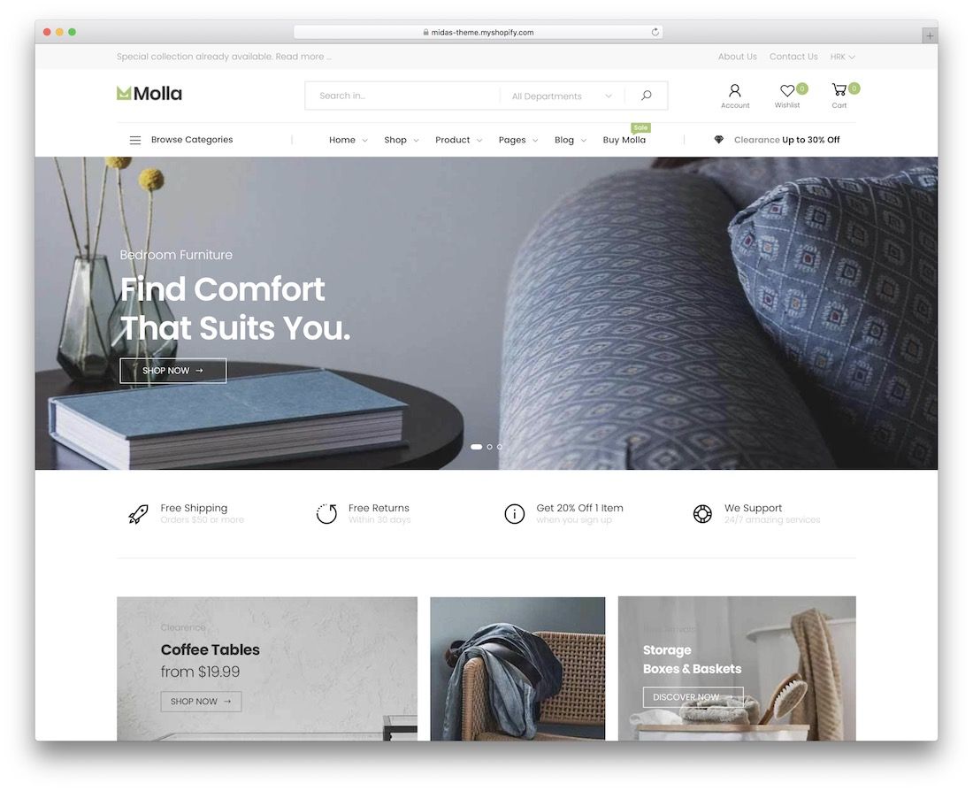 tema imobiliară molla shopify