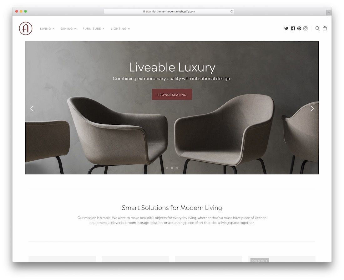 tema imobiliară Atlantic Shopify