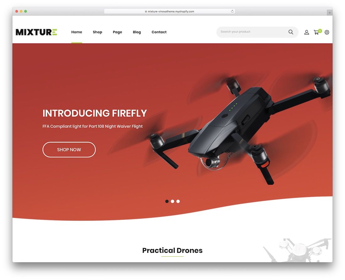 mélange thème shopify produit unique