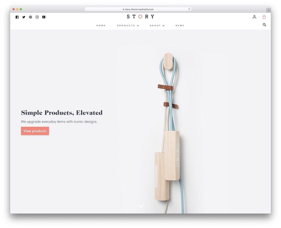 histoire thème shopify produit unique