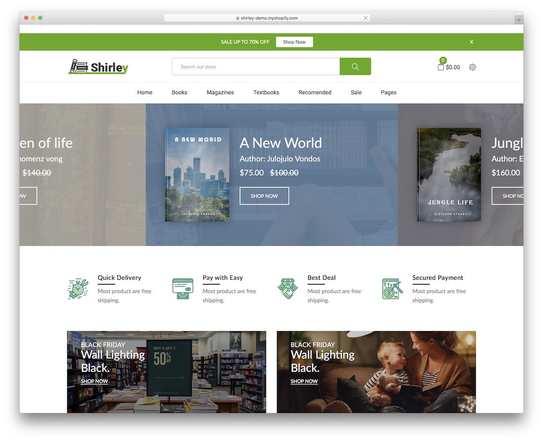 Motyw księgarni shirley shopify