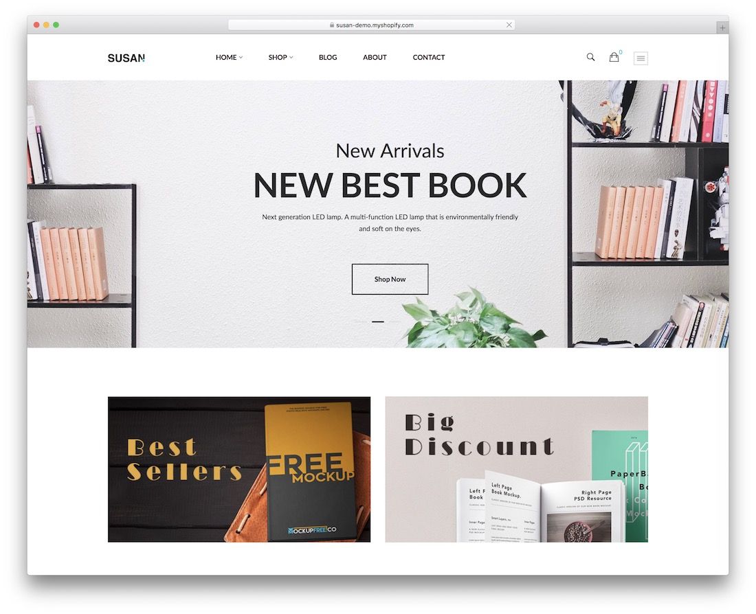motyw księgarni susan shopify