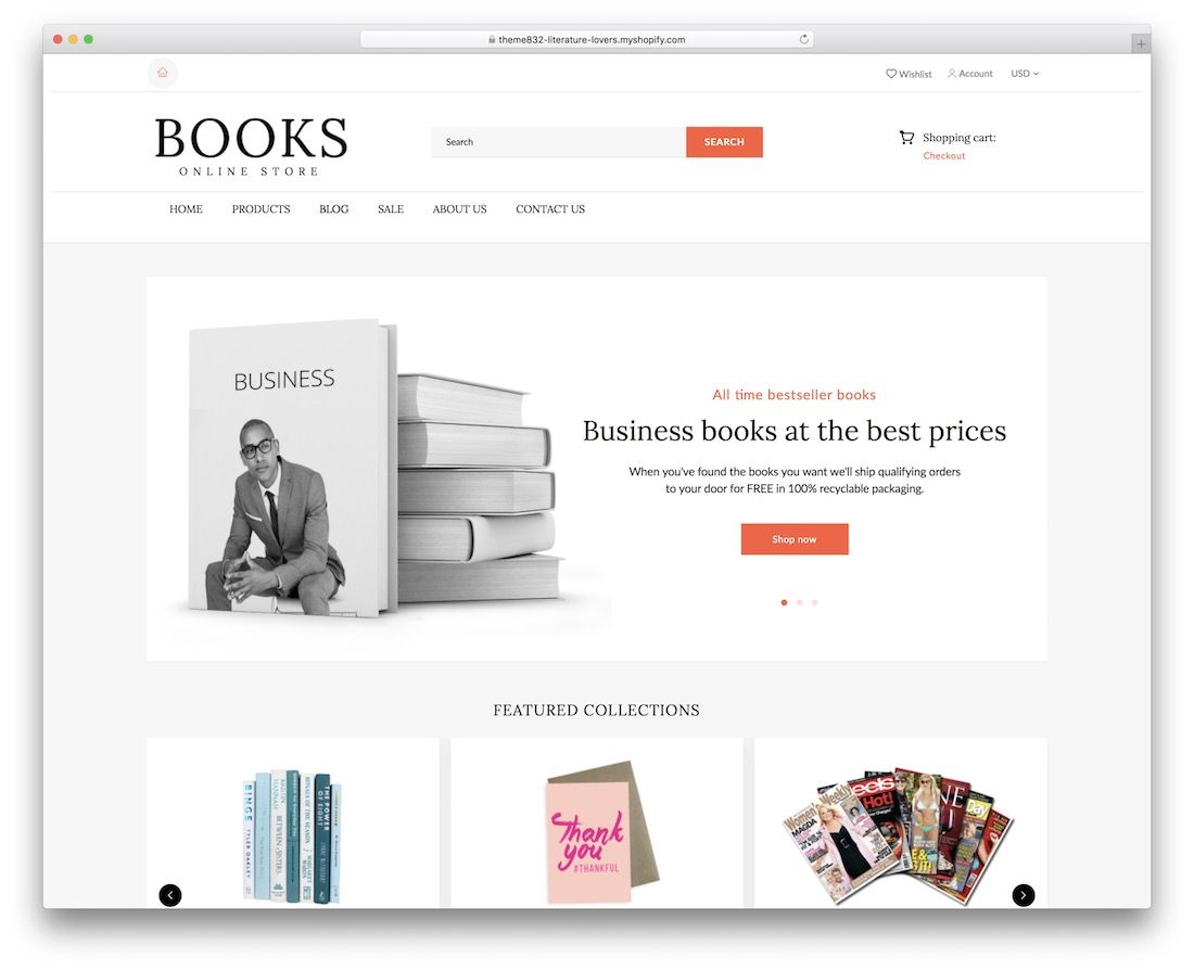 Shopify Books Shopify motyw księgarni