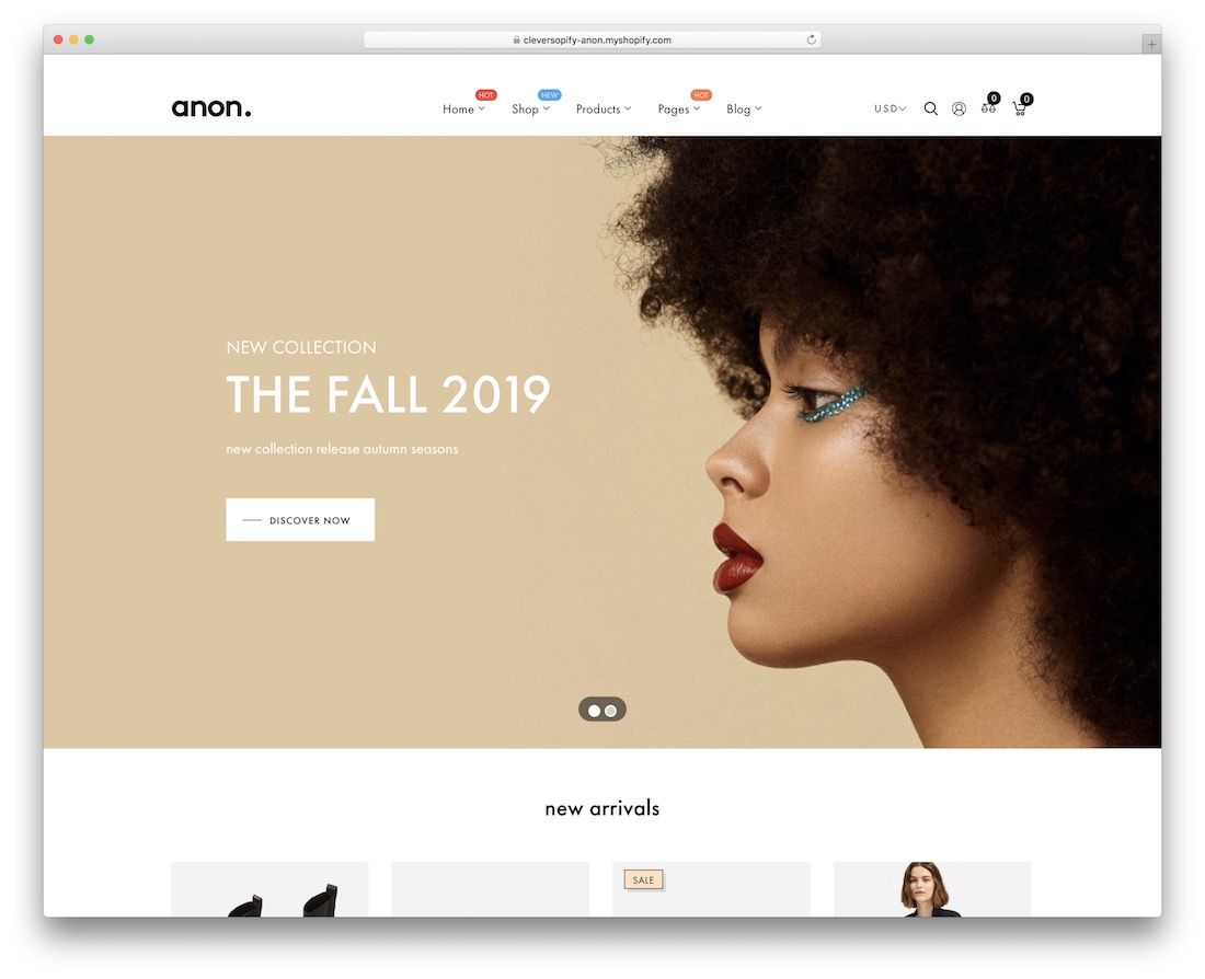 anon shopify motyw księgarni