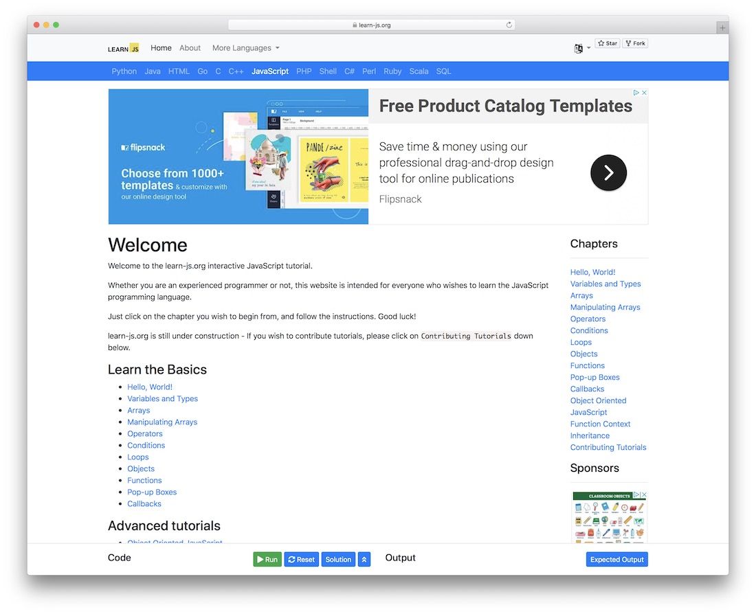 impara il tutorial interattivo di js