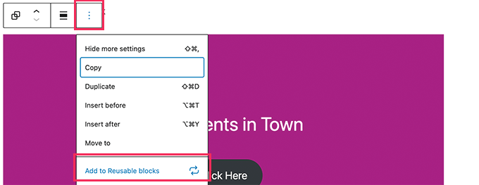 WordPress의 재사용 가능한 블록 Reusable block in WordPress
