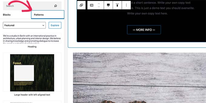 WordPress의 블록 패턴 Block patterns in WordPress
