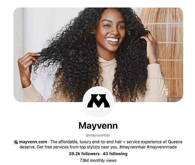 الشركات على موقع Pinterest: Mayvenn