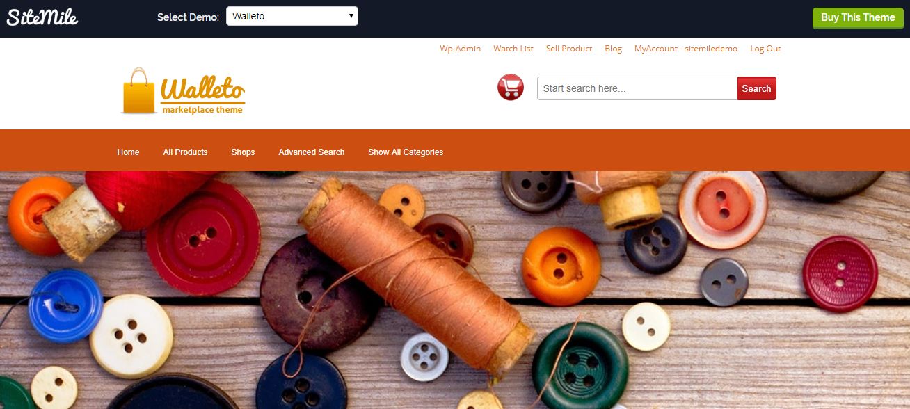Tema Walleto WordPress Marketplace