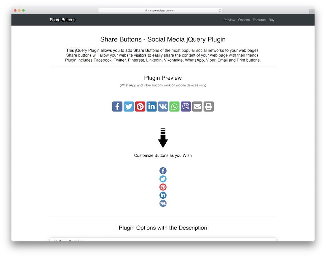 botões de compartilhamento jquery plugin mídia social