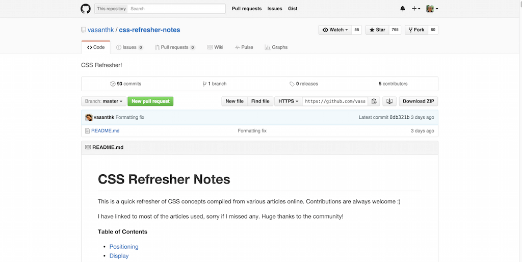 vasanthk css notas de atualização CSS Refresher