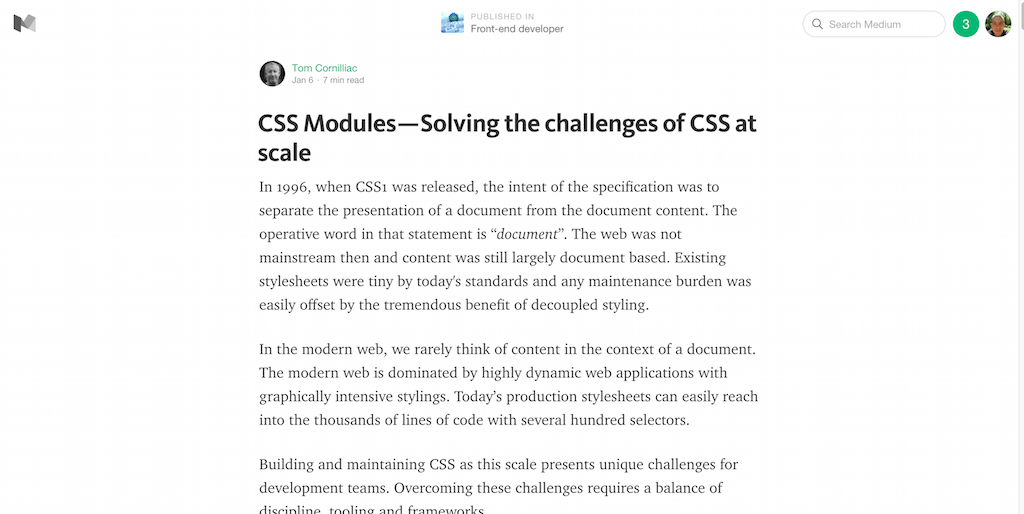 Módulos CSS — Resolvendo os desafios do CSS em escala — Desenvolvedor front-end — Médio