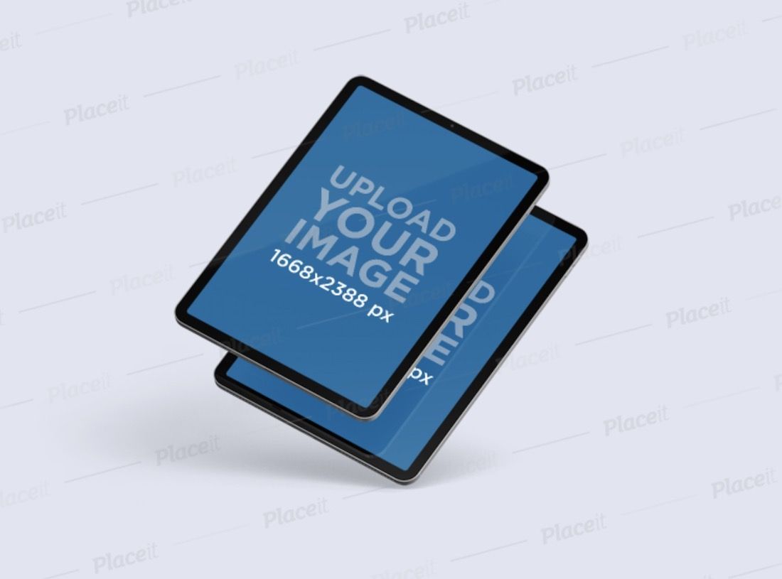 maquete de dois ipad pro sobrepostos