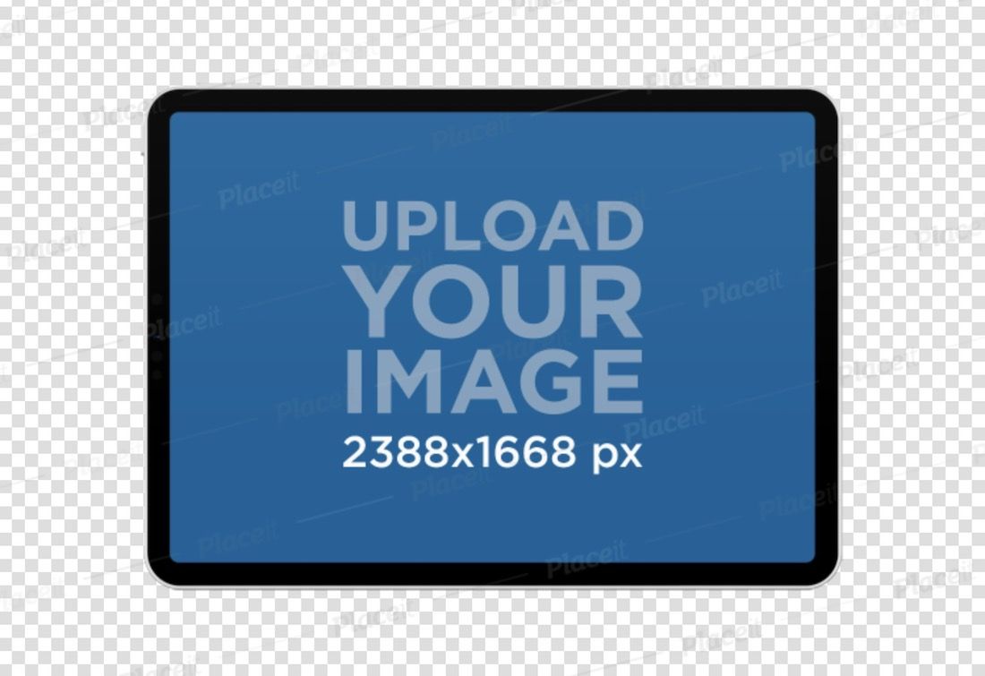 maquete de um ipad pro contra um fundo transparente