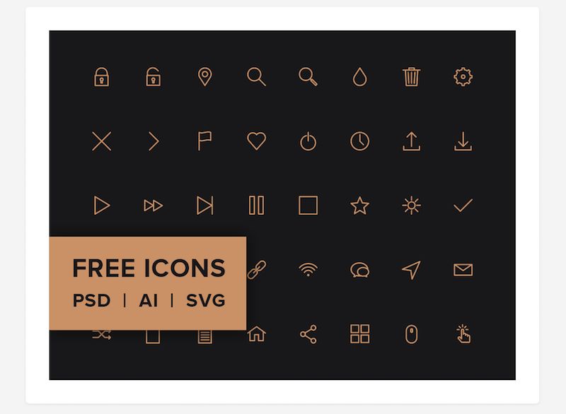 Pacchetto icone linea gratuita