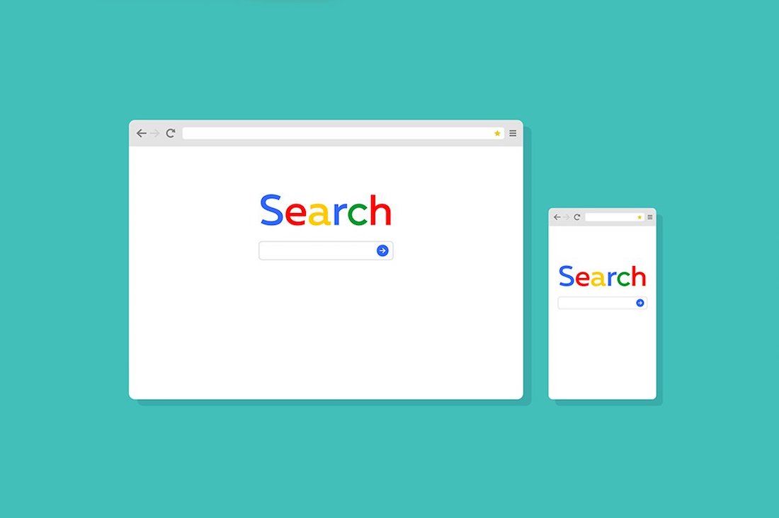 ilustrasi template browser pencarian