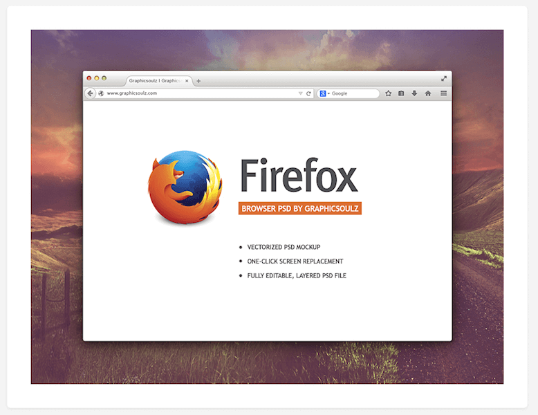 Mockup Peramban Firefox Gratis