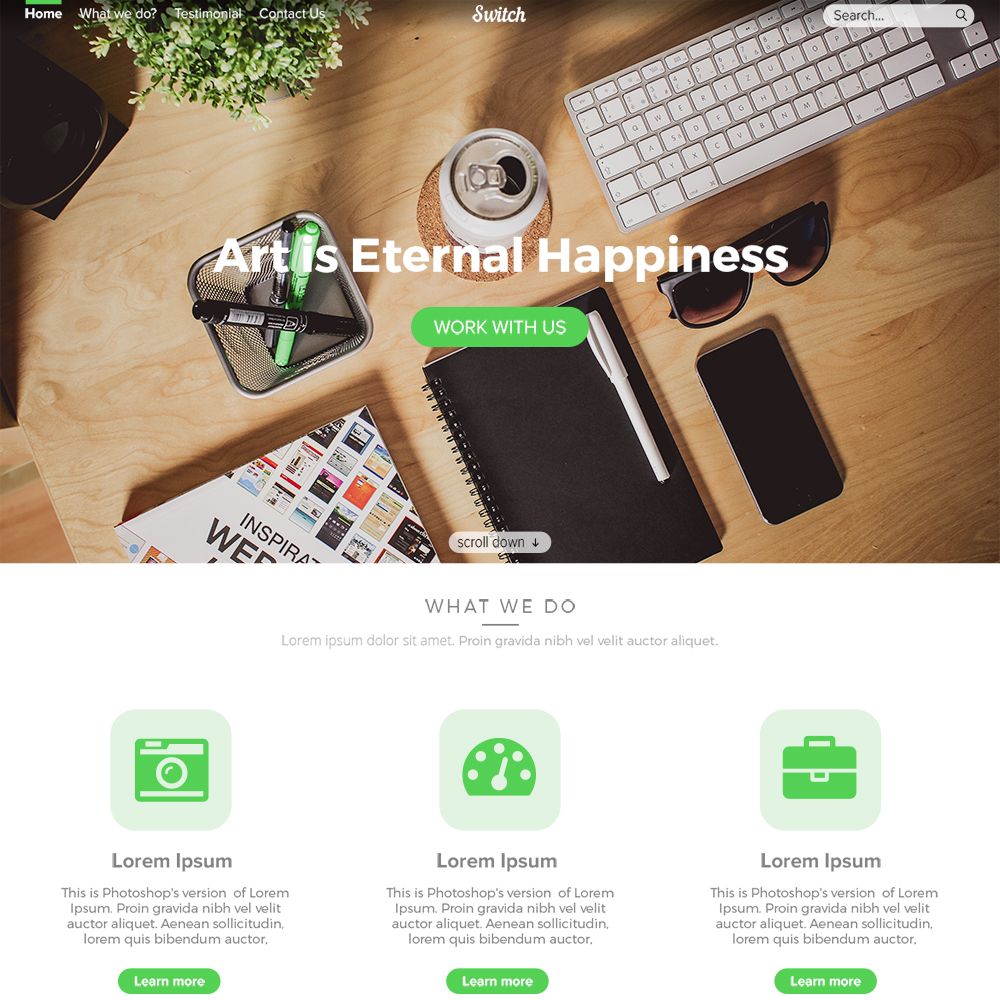Switch BootstrapD Plantilla PSD Gratis