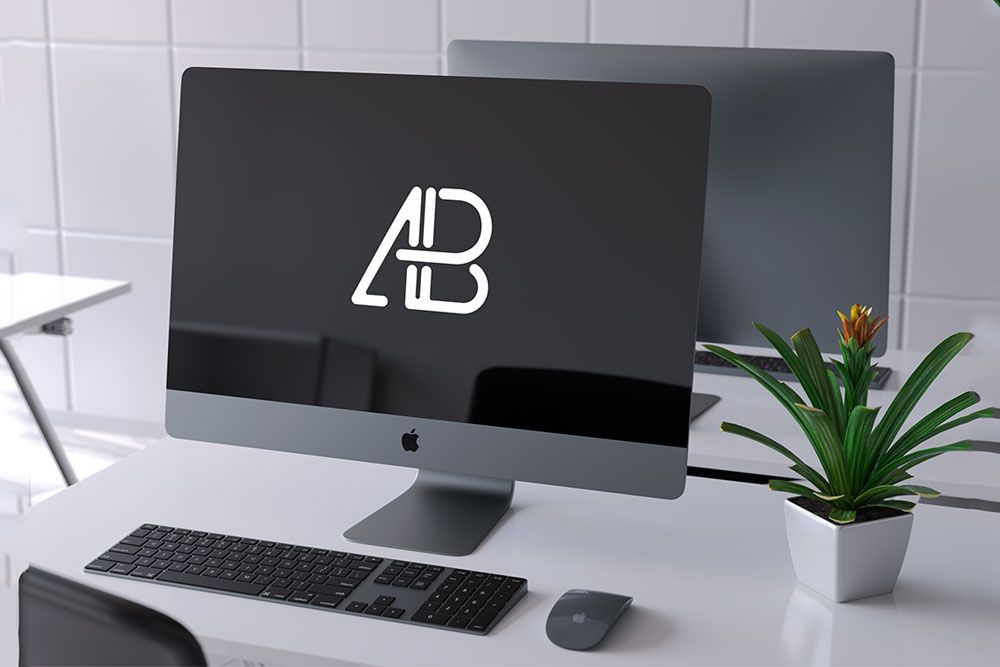 минимальный макет imac pro psd