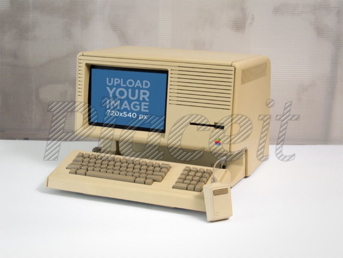 винтажный компьютерный макет apple lisa