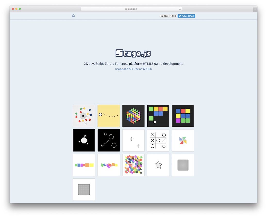 moteur javascript stage js pour créer des jeux