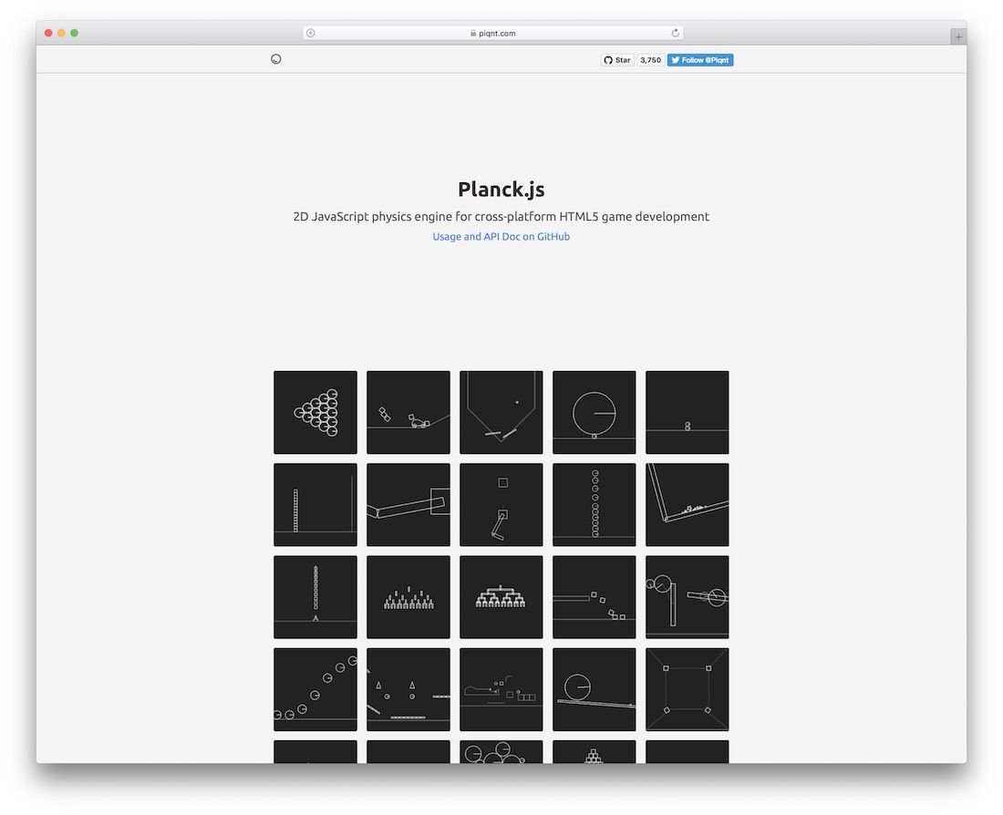 moteur javascript planck pour créer des jeux