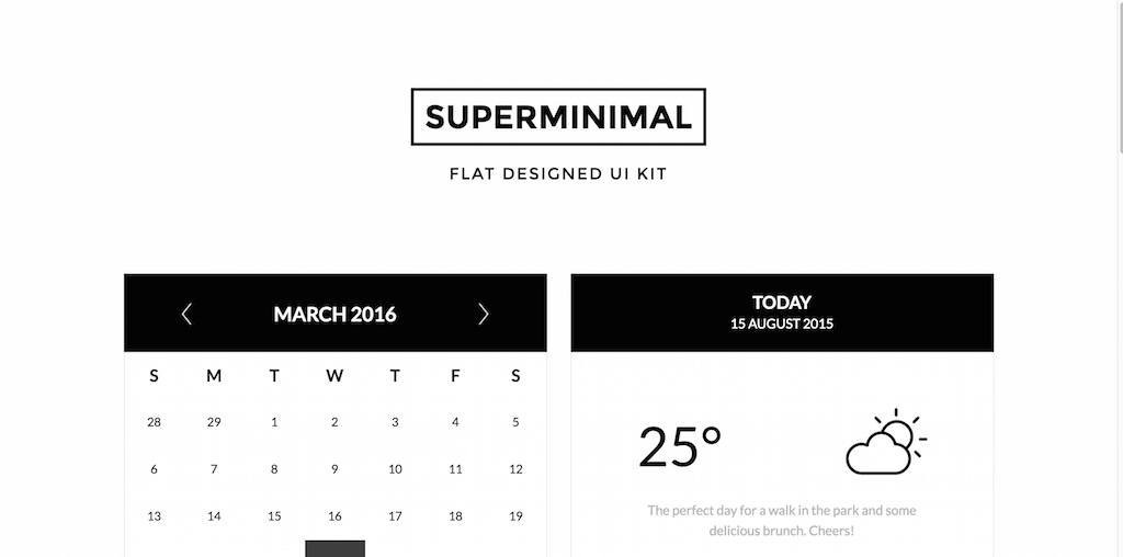 Superminimal: kit de interfaz de usuario de diseño plano