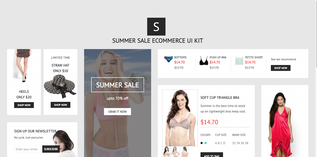 Kit de interfaz de usuario de oferta de verano