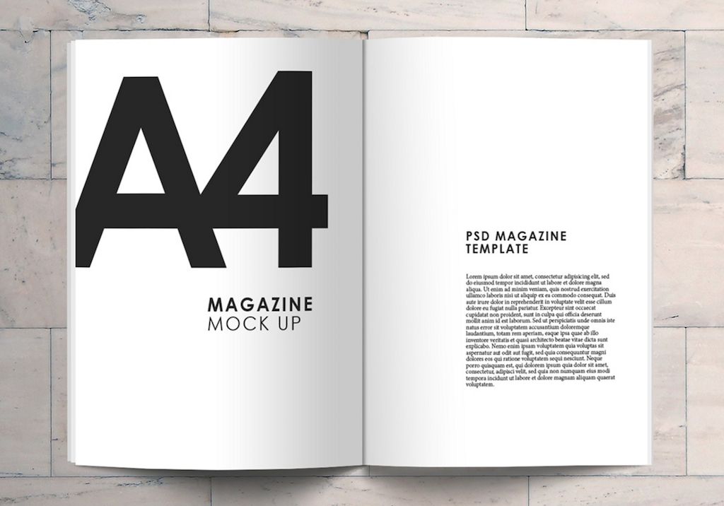Maquette de magazine A4 pour les concepts de magazines PSD