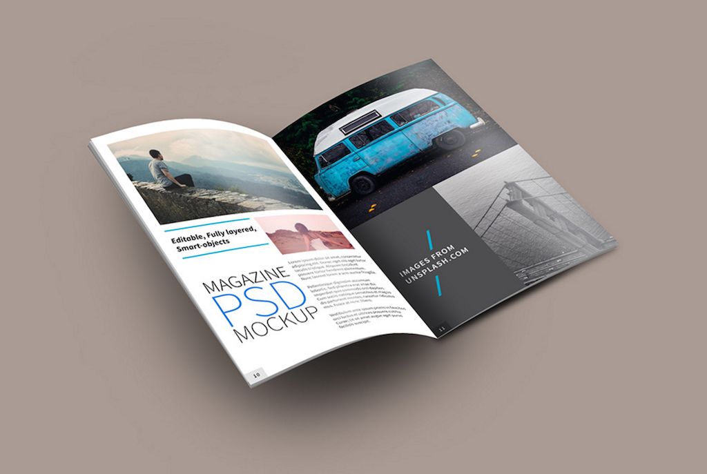 Maquette PSD de magazine ouvert