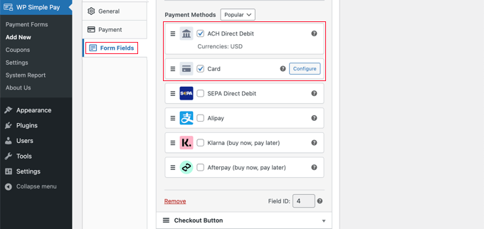 ตัวเลือกการชำระเงิน ACH และบัตรเครดิตได้รับการตั้งค่าสำหรับคุณแล้ว