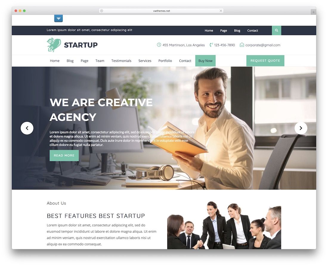 폭스 바겐 시작 무료 WordPress 테마