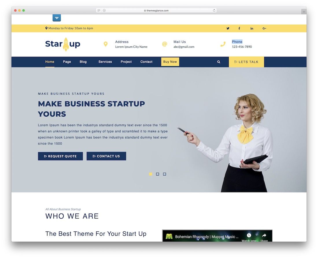 다목적 시작 무료 WordPress 테마