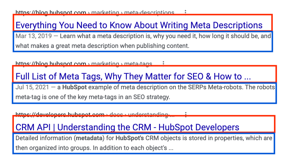 Caracteristicile metadatelor de pe serp