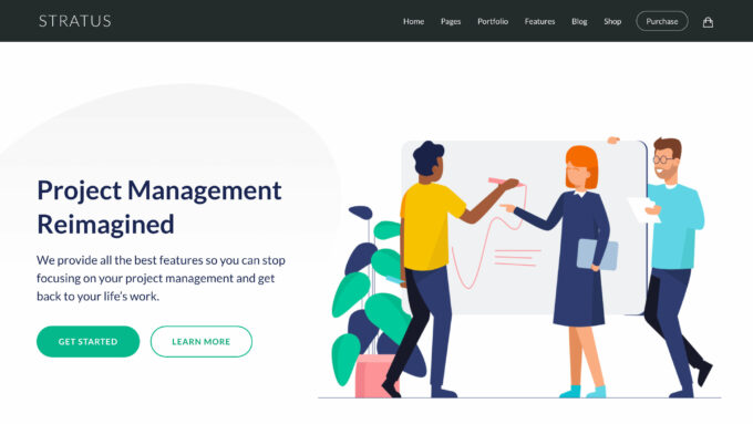 O tema Stratus WordPress.