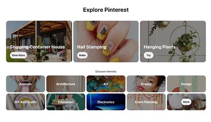 Pinterest Marketing: căutați categorii populare pe Pinterest