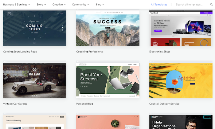 Temas de Wix para Shopify Vs Wix