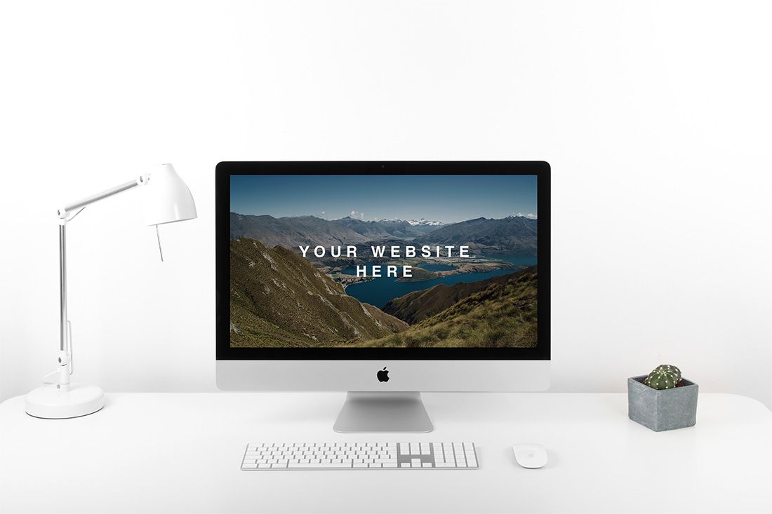iMac PSD Mockup Fotorealistik Gratis