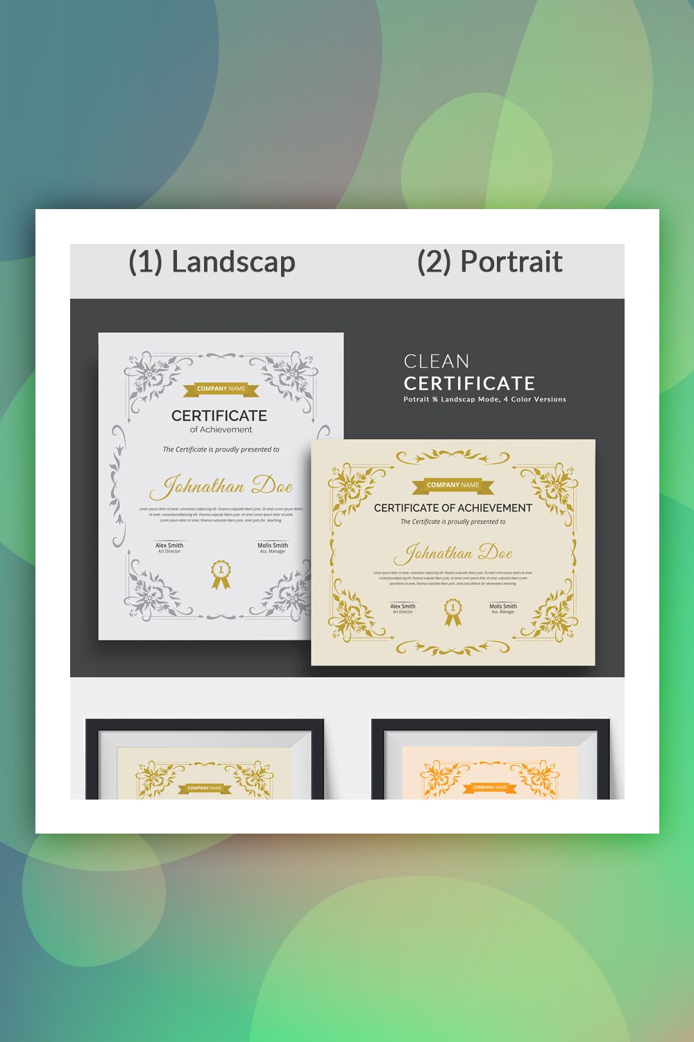 Templat Sertifikat Modern