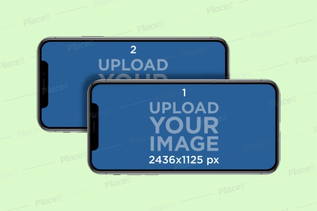 iphone 11 pros แนวนอนทับซ้อนกันสองตัว
