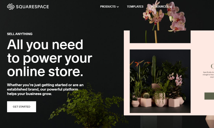 Squarespace Vs Wix 的 Squarespace 主電子商務頁面