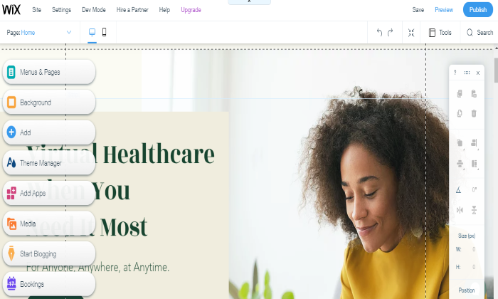 Squarespace Vs Wix 的 Wix 頁面編輯器