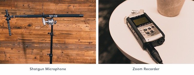 Exemple de guide de marketing vidéo : microphone Shotgun et enregistreur Zoom