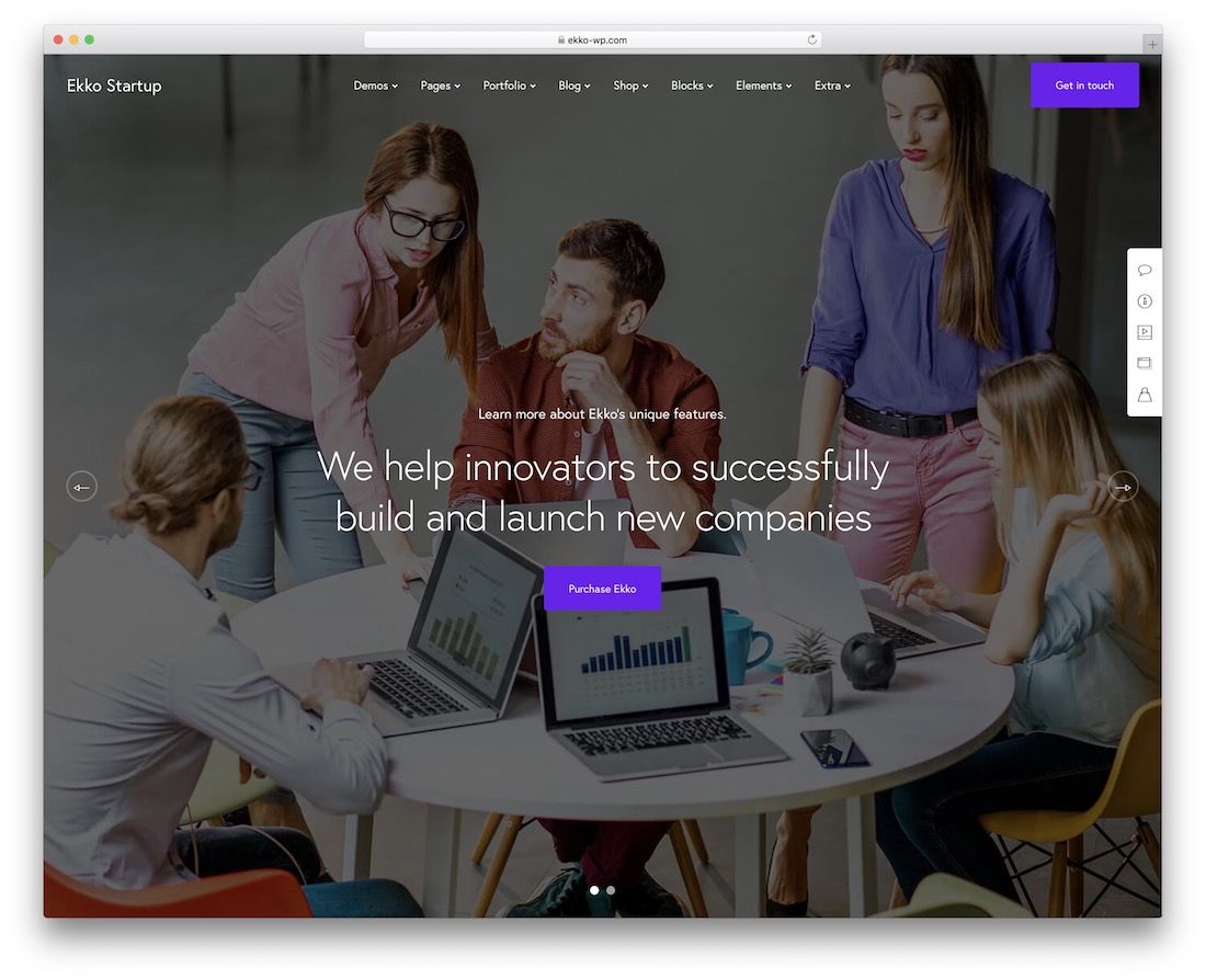 templat situs web asisten virtual ekko