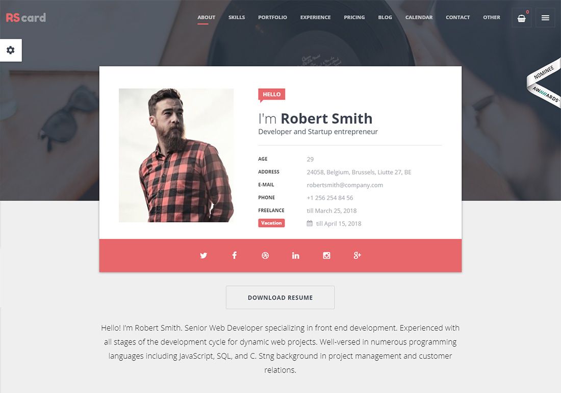 Templat Situs Web Asisten Virtual RSCard