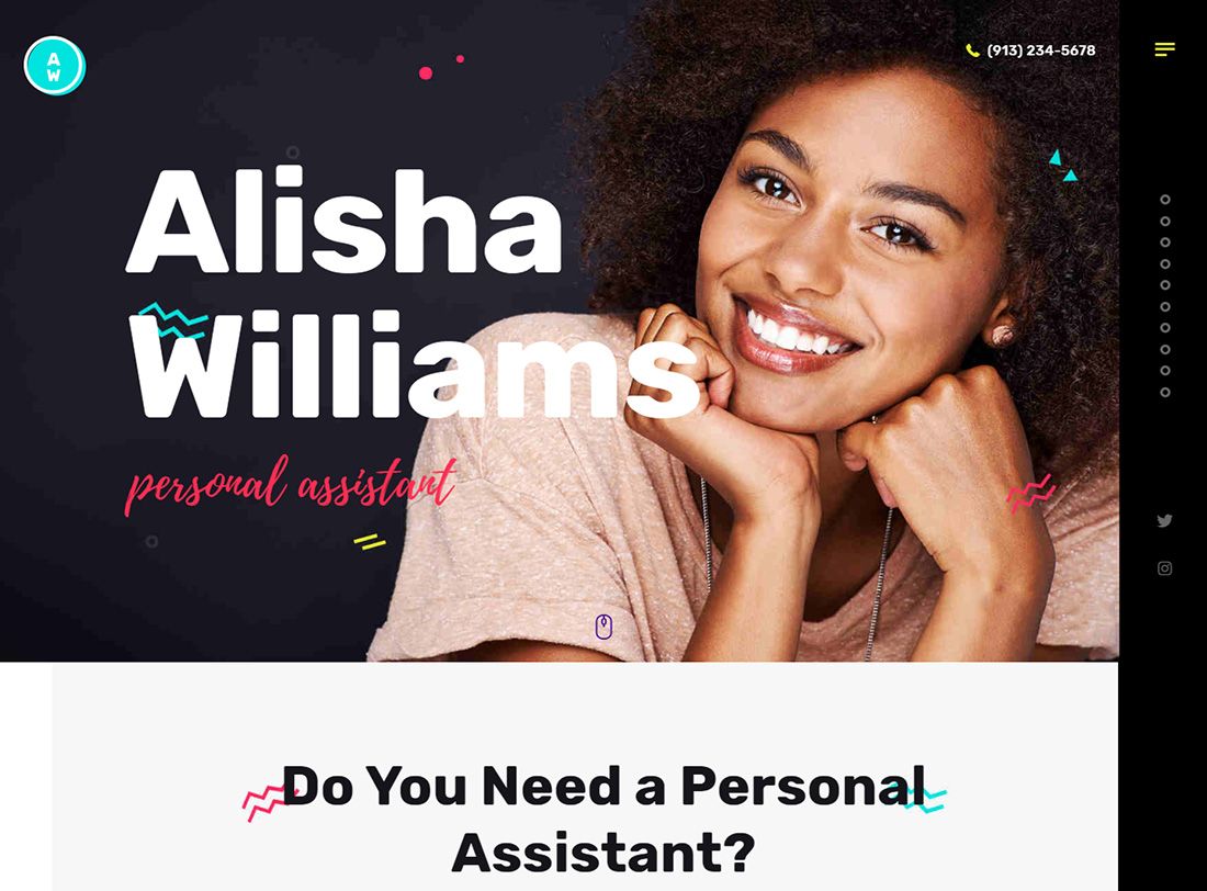 A. Templat Situs Web Asisten Virtual Williams